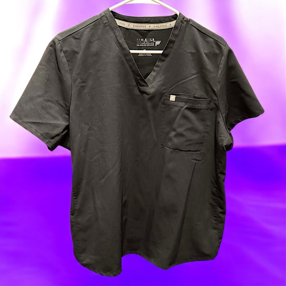 Fabletics fig scrub Black Short Sleeve top XL